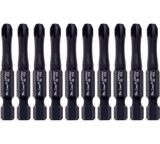 Изображение товара Бита для шуруповерта магнитная торсионная PZ3, 50 мм, сталь - японская S2, 10 шт Mr.Logo A050PZ3T-10