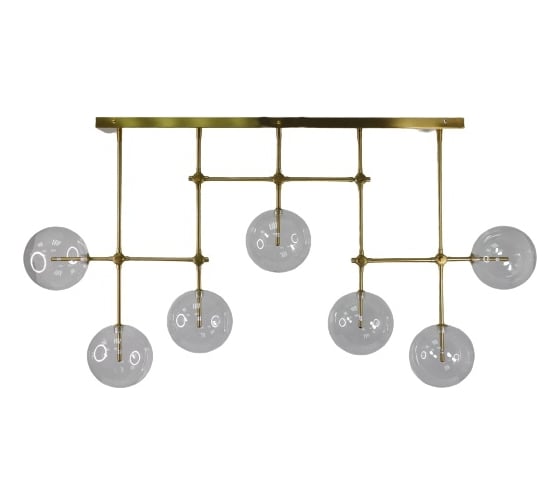 Изображение товара Люстра потолочная Elvan 3011-7хG4-BaCl латунь LU-3011/7-G4-BaCl