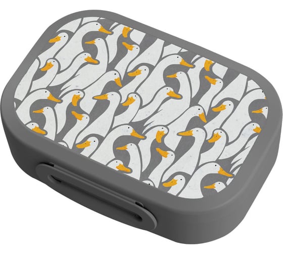 Изображение товара Ланч-бокс Phibo ланч-бокс с декором "гуси", 180x130x50мм, 0,98л (серый) 434219911
