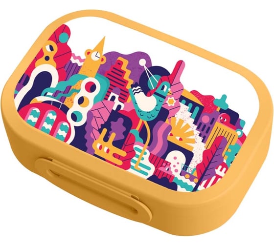 Изображение товара Ланч-бокс Phibo ланч-бокс с декором "городские фантазии", 180x130x50мм, 0,98л (желтый) 434219906