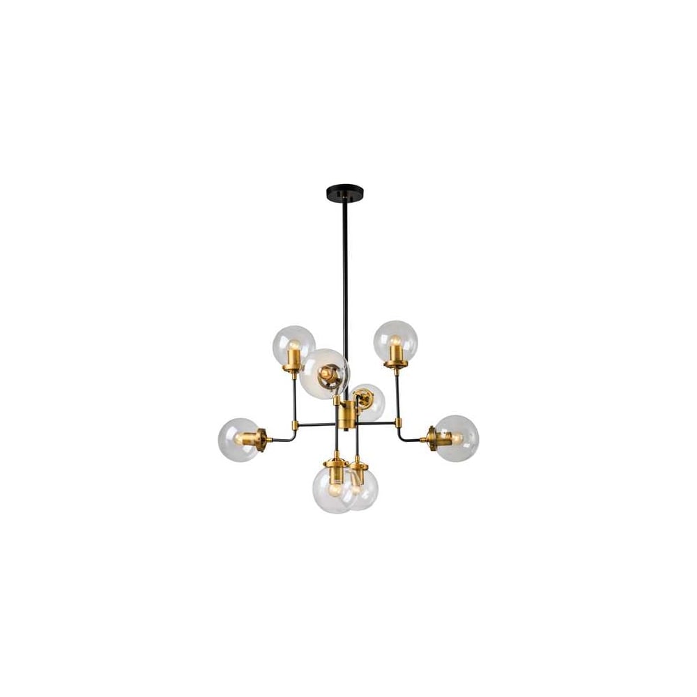 Изображение товара Люстра подвесная Elvan 171/8-BkGl черная-золотая E27 8 ламп стиль лофт