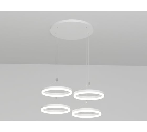 Изображение товара Люстра светодиодная подвесная Elvan 155/4x21W-4000K белая квадратное основание (без пульта) LU-155/4SQ-21W-NH-Wh