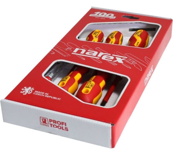 Изображение товара Набор из 5 отверток Narex S Line Electro Profi SLIM (PH+ШЛИЦ+тестер) 855110