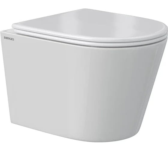Изображение товара Унитаз подвесной Berges VITA Rimless 49 см, сиденье дюропласт, микролифт, быстросьем 082255