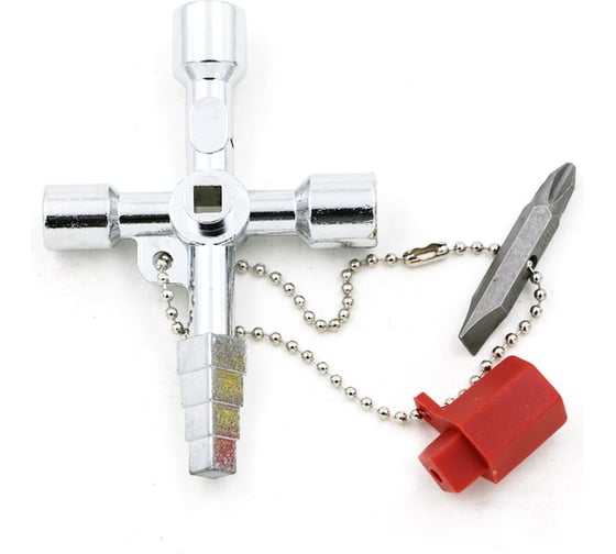 Изображение товара Универсальный ключ Vitatools трехгранный треугольный квадратный для электрощитов klyuch-treugolnyy