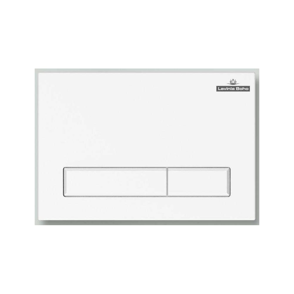 Изображение товара Стеклянная клавиша смыва Lavinia Boho RelFix белая с хромированной кромкой 3805003W
