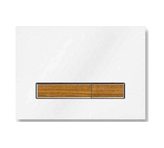 Изображение товара Стеклянная клавиша смыва Lavinia Boho RelFix белый/светлое дерево, c антибактериальным покрытием 38050703