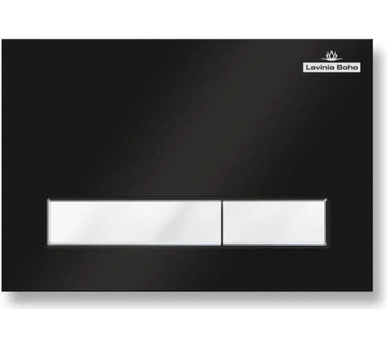 Изображение товара Пластиковая клавиша смыва Lavinia Boho RelFix, цвет матовый черный/белый, c антибактериальным покрытием 38050601