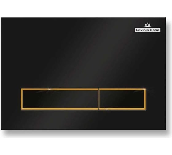 Изображение товара Пластиковая клавиша смыва Lavinia Boho RelFix, цвет матовый черный/золотой глянец, c антибактериальным покрытием 38050801