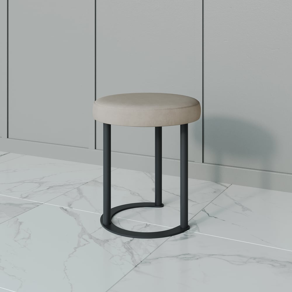 Изображение товара Пуф бежевый с металлическим каркасом GENGLASS HORSIX GGS-01-2-1