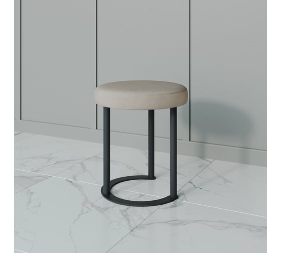 Изображение товара Пуф бежевый с металлическим каркасом GENGLASS HORSIX GGS-01-2-1