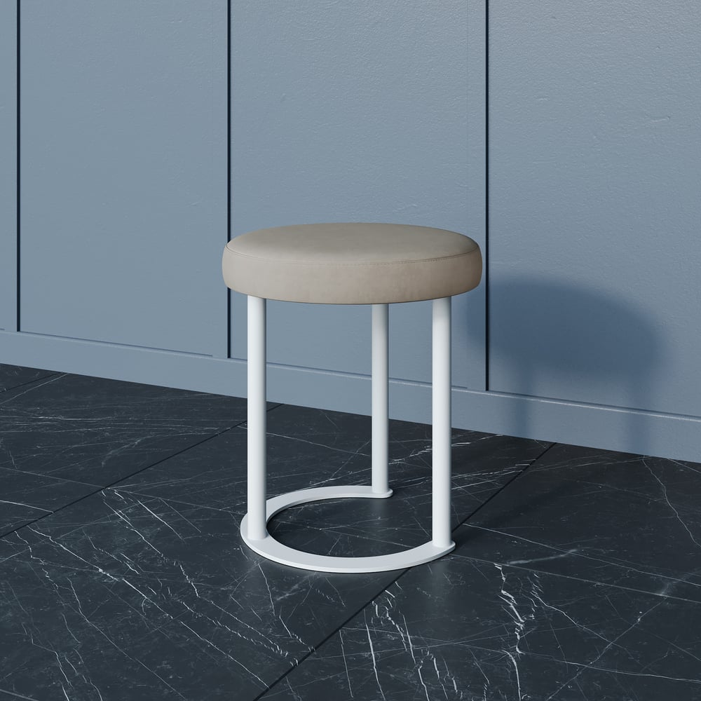 Изображение товара Пуф бежевый с металлическим каркасом GENGLASS HORSIX GGS-01-3-1