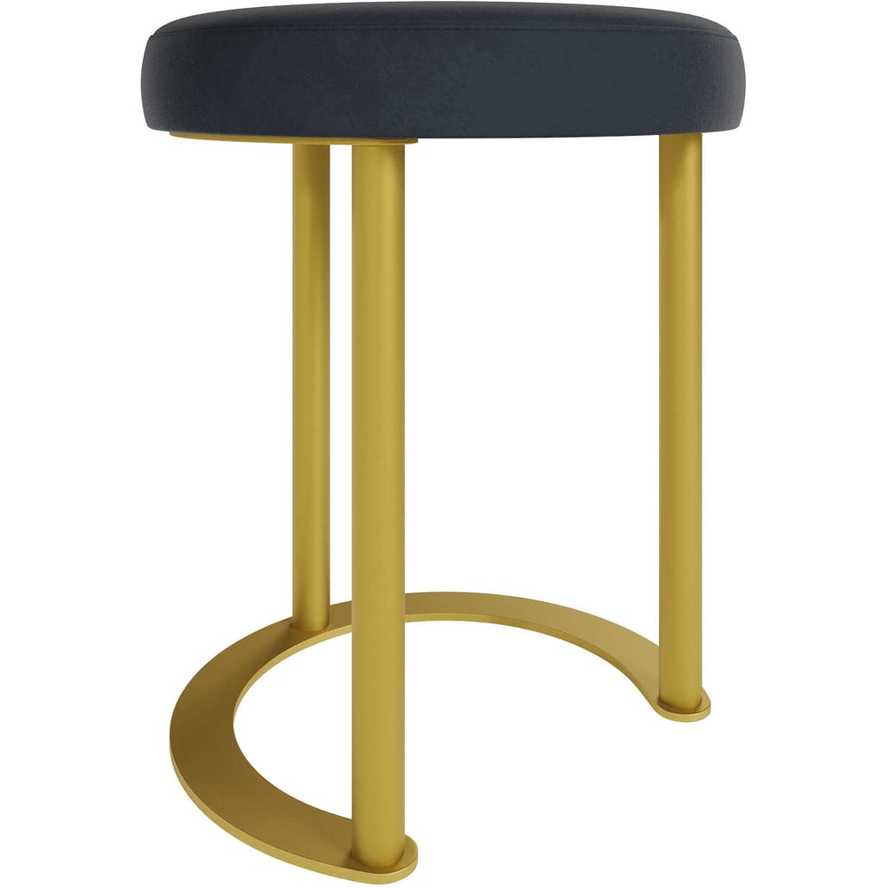 Изображение товара Черный пуф с металлическим каркасом GENGLASS HORSIX GGS-01-1-2 стильный мягкий табурет