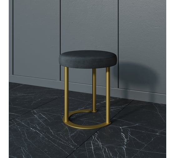 Изображение товара Пуф чёрный с металлическим каркасом GENGLASS HORSIX GGS-01-1-2