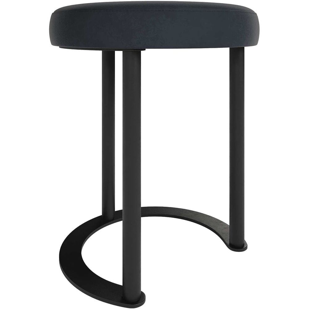 Изображение товара Черный пуф с металлическим каркасом GENGLASS HORSIX GGS-01-2-2