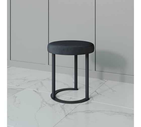 Изображение товара Пуф чёрный с металлическим каркасом GENGLASS HORSIX GGS-01-2-2