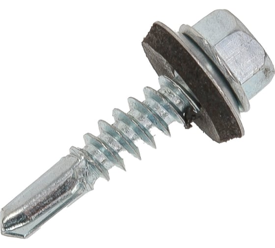 Изображение товара Саморез кровельный МЕТАЛЛСЕРВИС 5,5x25 оцинкованный, по металлу 60 шт., пакет МС 1246575