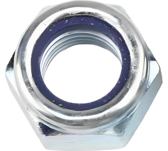 Изображение товара Гайка МЕТАЛЛСЕРВИС M6 DIN985 со стопорным кольцом, оцинкованный, 200 шт. бокс МС 1240341