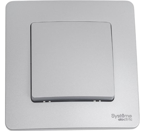 Изображение товара 1-клавишный переключатель Systeme Electric BLANCA 10А, 250B, АЛЮМИНИЙ BLNVS010603