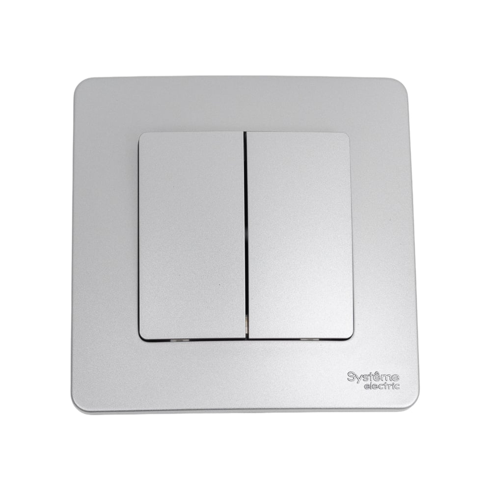 Изображение товара 2-клавишный выключатель Blanca Schneider Electric 10А IP20 алюминий Изображение товара 2-клавишный выключатель Blanca Schneider Electric 10А IP20 алюминий