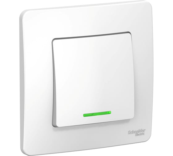 Изображение товара 1-клавишный выключатель Systeme Electric BLANCA с подсветкой, 10А, 250B, БЕЛЫЙ BLNVS010111