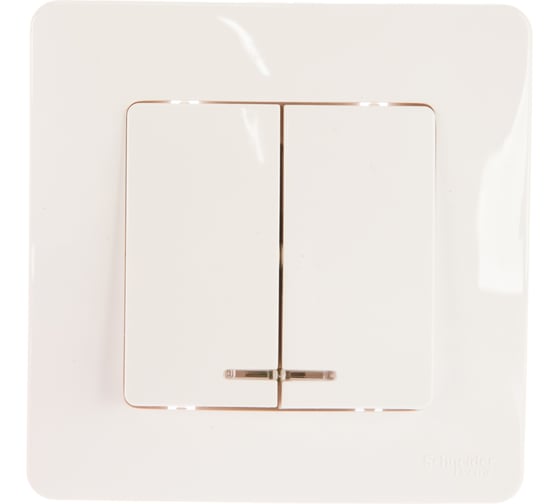 Изображение товара 2-клавишный выключатель Systeme Electric BLANCA с подсветкой 10А, 250B, МОЛОЧНЫЙ BLNVS010512