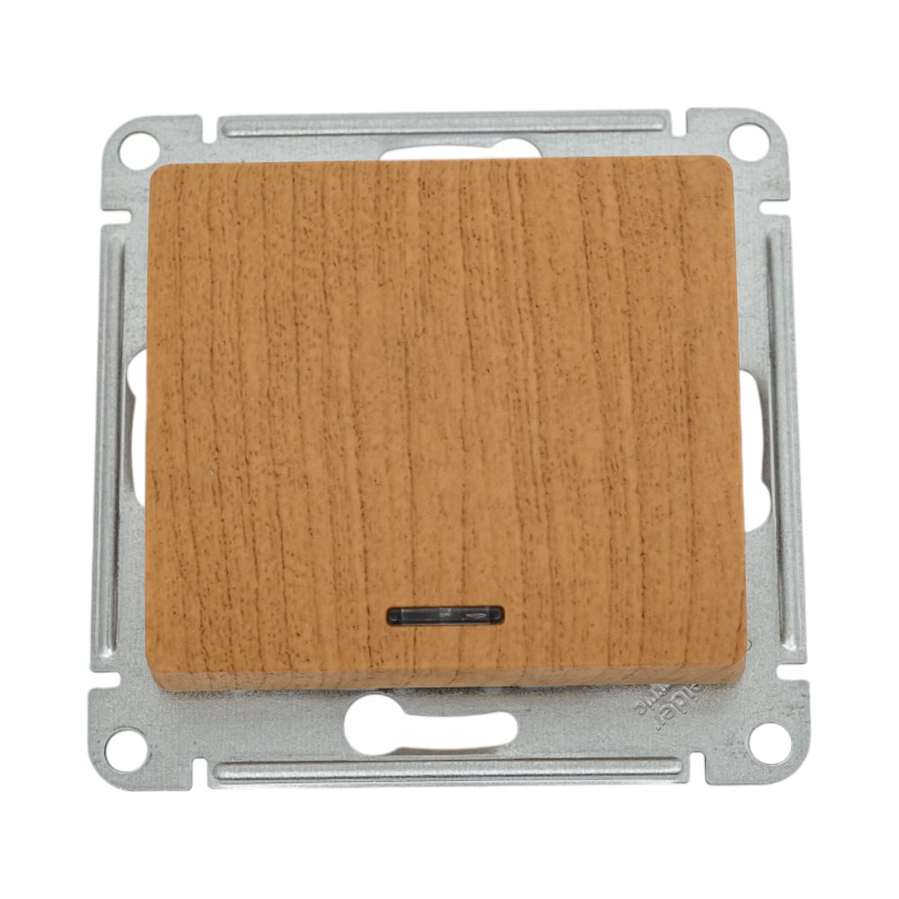 Изображение товара 1-клавишный выключатель Systeme Electric GLOSSA с подсветкой 10А дуб