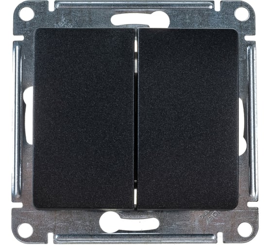 Изображение товара 2-клавишный выключатель Systeme Electric (Schneider Electric) GLOSSA, сх.5, 10АХ, антрацит GSL000751