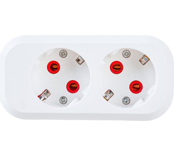 Изображение товара Колодка Navigator, NCA-BL01-02-E-WH, 2гнезда, с/з, АБС пластик 61582