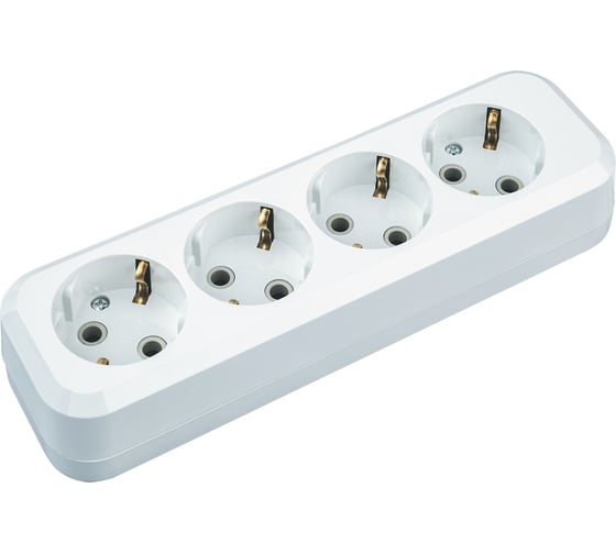 Изображение товара Колодка Navigator, NCA-BL01-04-E-WH, 4 гнезда, с/з, АБС пластик 61586