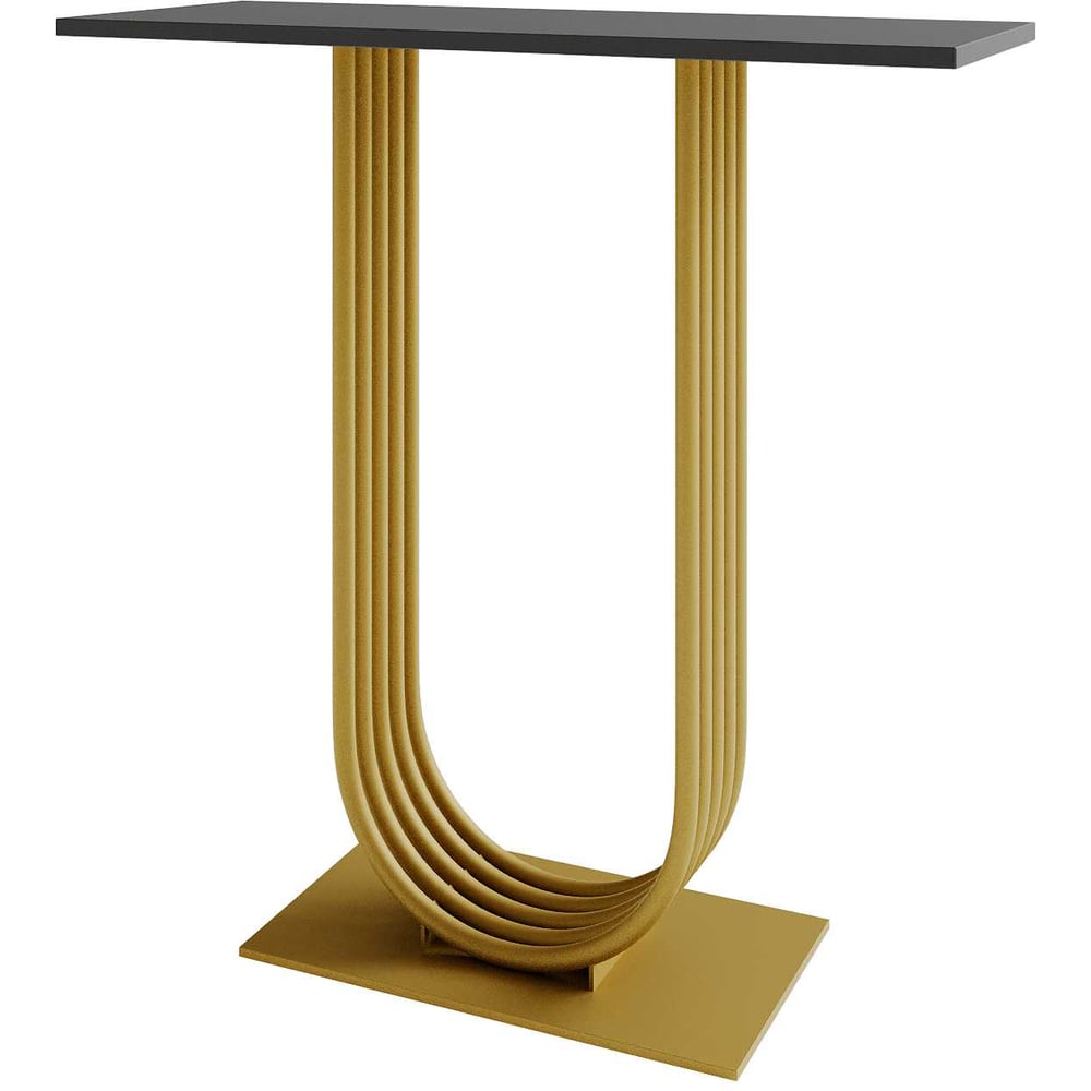 Изображение товара Консольный стол GENGLASS ARFEO GGK-02-1-2-80 современный стиль металлическая ножки черный ЛДСП