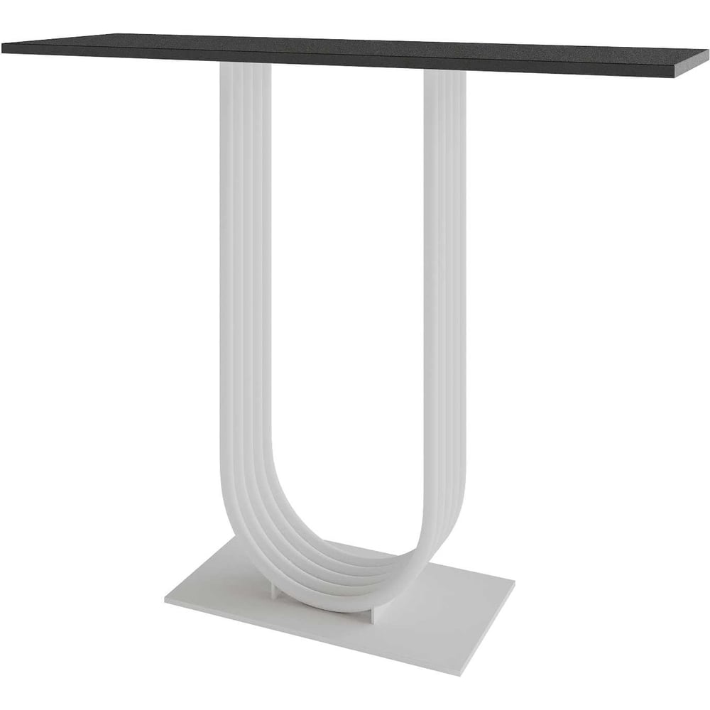 Изображение товара Стол консольный GENGLASS ARFEO GGK-02, белые ножки, черная столешница