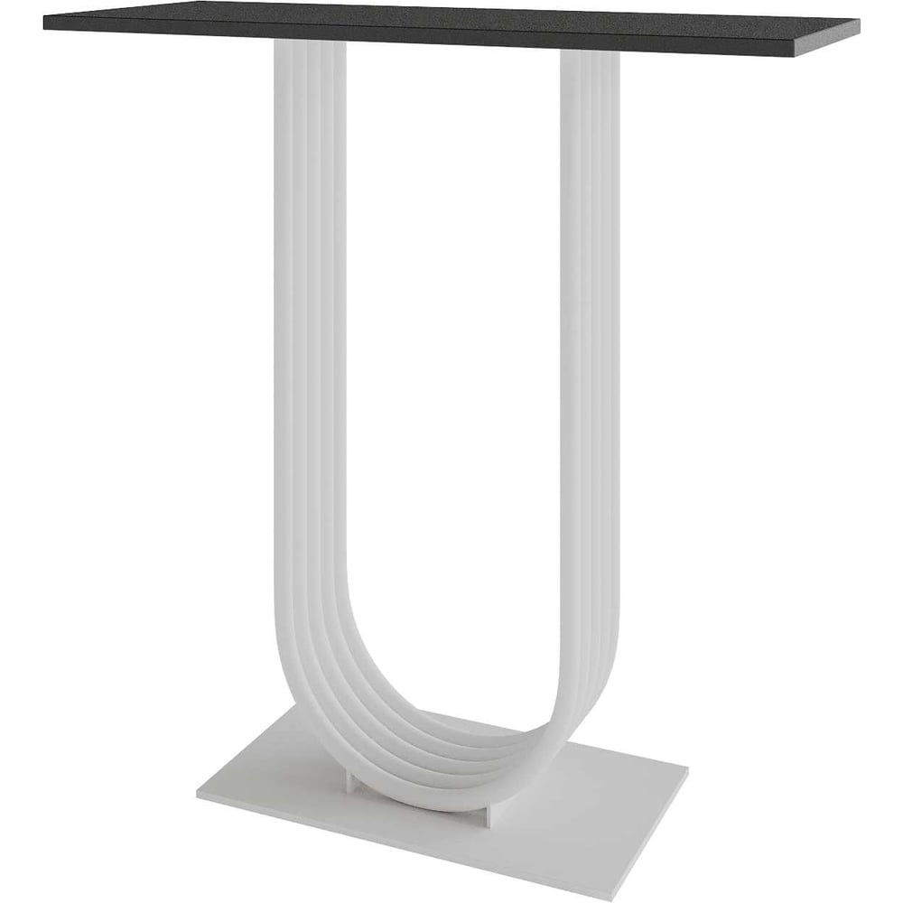 Изображение товара Стол консольный GENGLASS ARFEO GGK-02-3-2-80 современный стиль белый черный ЛДСП металл