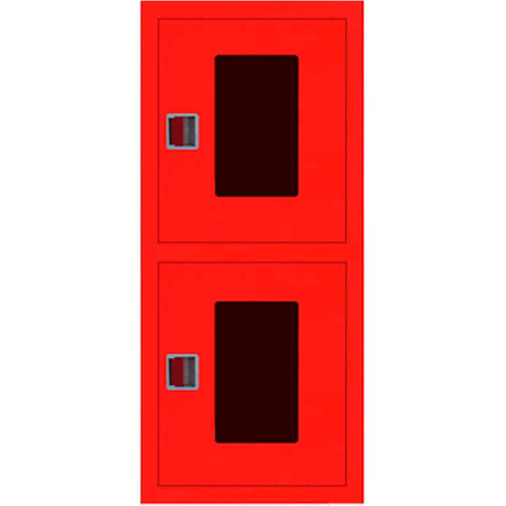 Изображение товара Вертикальный встроенный шкаф для огнетушителей и рукавов Карелпожлиния 1340х580х230 мм красный
