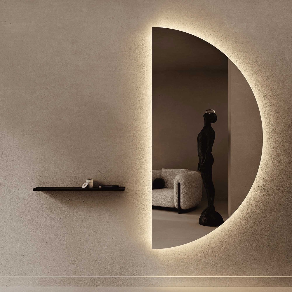 Изображение товара Большое аркабельное зеркало с теплой подсветкой GENGLASS RONTUS XL