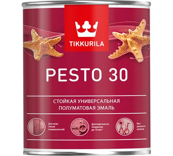 Изображение товара Краска Tikkurila PESTO 30 база С полуматовая 0,9 л 700001173