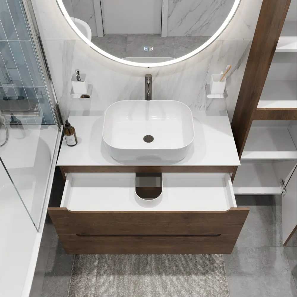 Изображение товара Подвесная тумба со столешницей и накладной раковиной BelBagno ETNA 80