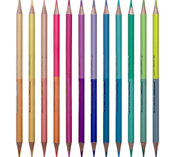 Изображение товара Набор цветных двухсторонних пастельных карандашей ACMELIAE Pastel Artmate 12 шт, 24 цвета в картонном футляре 43187