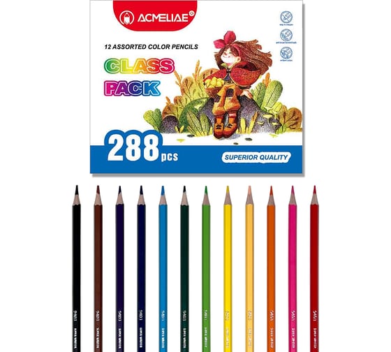 Изображение товара Набор цветных карандашей ACMELIAE CLASS PACK 288 шт, 12 цветов 43242