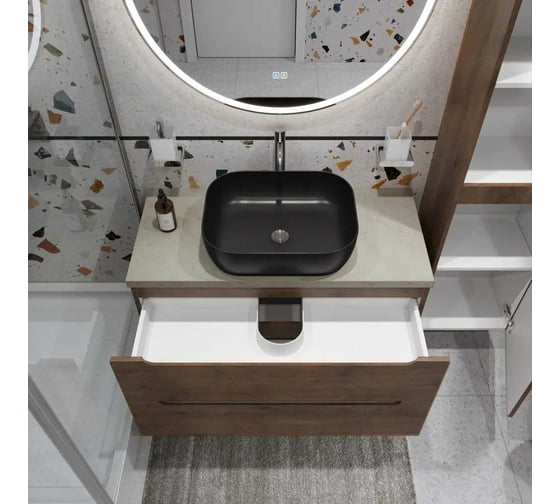 Изображение товара Подвесная тумба со столешницей и накладной раковиной BelBagno ETNA 80 ETNA80RW-KEPMCO-1302H301-SET