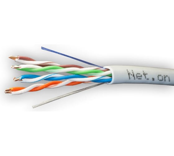 Изображение товара Сетевой кабель витая пара омедненный Net.on UTP Cat.5e 4x2xAWG24 CCA PVC внутренний 100м 01-0330