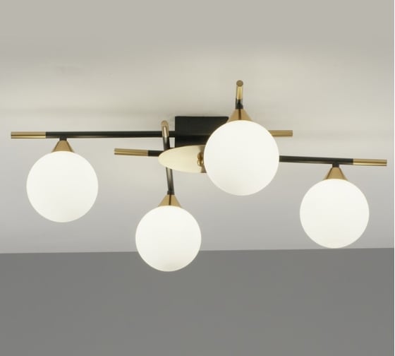 Изображение товара Светильник потолочный Moderli Molecule черный, золотой V10835-4C