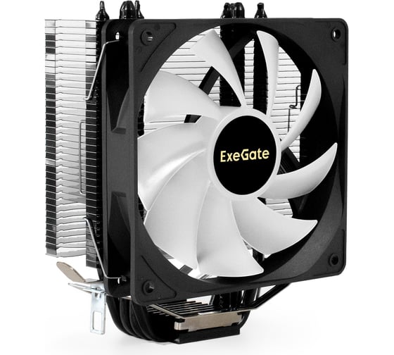 Изображение товара Кулер ExeGate DarkMagic EE400XL-PWM.ARGBAl+Cu, 4 тепловые трубки, LGA775/1150/1151/1155/1156/1200/1700/AM2/AM2+/AM3/AM3+/AM4/AM5/FM1/FM2754939940, TDP125W, Fan120mm, 800-2400RPM, Hydrobearingi 295003