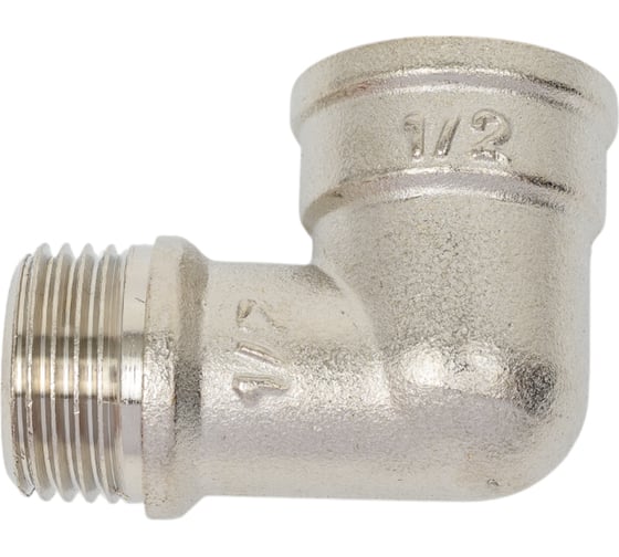 Изображение товара Угольник Valfex БИРКА НИКЕЛИРОВАННЫЙ с переходом на наружную резьбу ВР-НР 1/2 120 VF.092.N.012.Bir