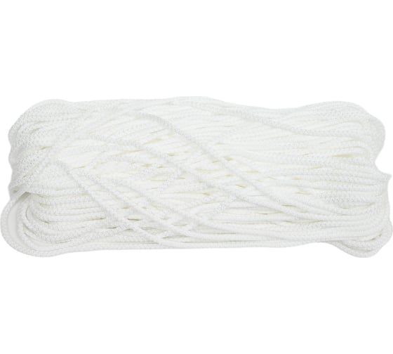 Изображение товара Шнур вязаный СИБШНУР д 6 мм, белый, 100 м 30187