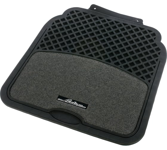 Изображение товара Универсальные полимерные ковры Airline с ковролиновыми вставками в салон автомобиля, цвет - черный/серый, комплект 4 шт. ACM-RCM-03