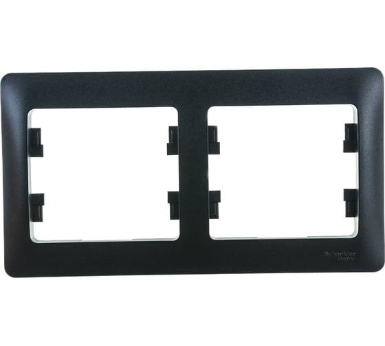 Изображение товара 2-постовая горизонтальная рамка Systeme Electric GLOSSA АНТРАЦИТ GSL000702