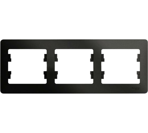 Изображение товара 3-постовая горизонтальная рамка Systeme Electric GLOSSA АНТРАЦИТ GSL000703