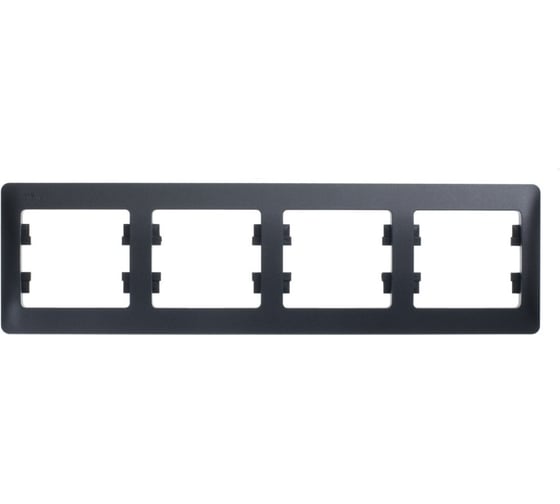 Изображение товара 4-постовая горизонтальная рамка Systeme Electric GLOSSA АНТРАЦИТ GSL000704