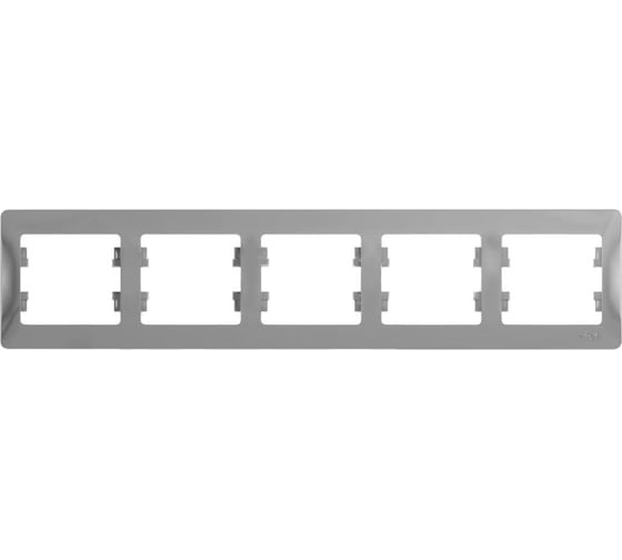 Изображение товара 5-постовая горизонтальная рамка Systeme Electric GLOSSA АЛЮМИНИЙ GSL000305